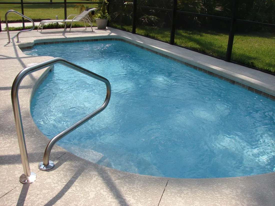 Clean residential backyard pool